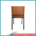China Classical Luxury Saddle Leather Dining Chair with Wooden Frame